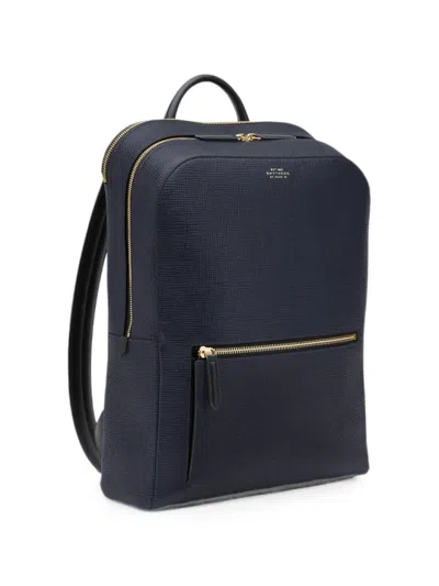 Smythson Zip-around Leather Backpack In Black