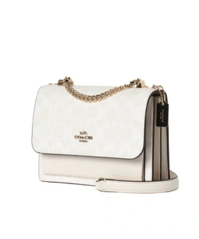 Coach Flap Shoulder Bag In White