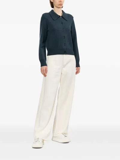 A.p.c. Collared Button-front Cardigan In Blue