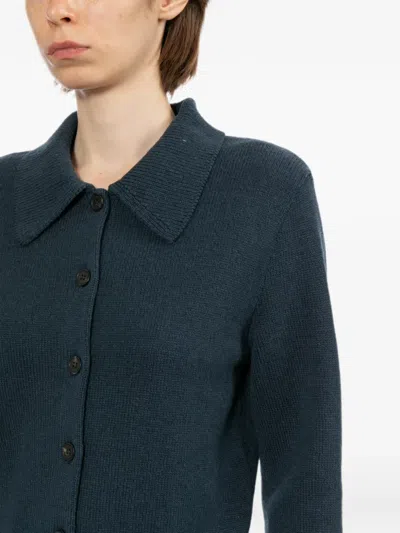 A.p.c. Collared Button-front Cardigan In Blue