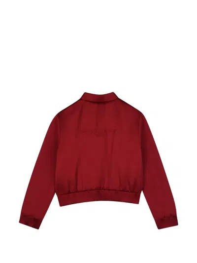 Givenchy Logo-embroidered Zip-up Bomber In Red