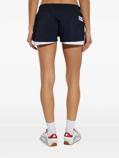 Dsquared2 Layered Drawstring Shorts In Blue