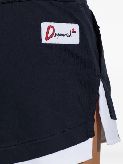 Dsquared2 Layered Drawstring Shorts In Blue