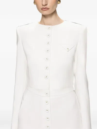 Nissa Buttoned Cropped Jacket In White