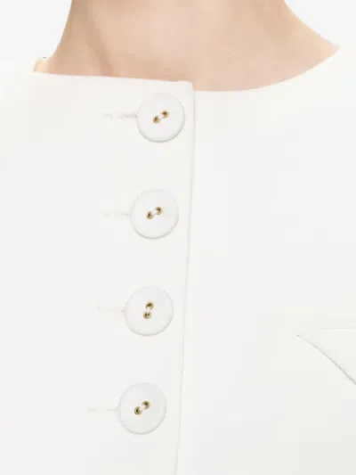 Nissa Buttoned Cropped Jacket In White