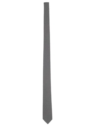 Lardini Geometric-pattern Tie In Gray