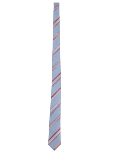 Paul Smith Blue Stripes Tie In Multi