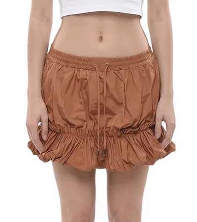 Dsquared2 Pleated Drawstring Miniskirt In Brown
