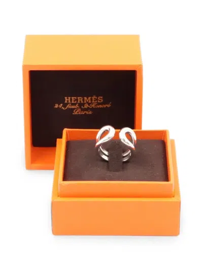 Pre-owned Hermes 2020s Lima Ring In Silver