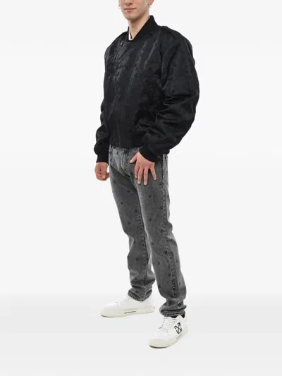 Off-white Arrows-jacquard Bomber Jacket In Black