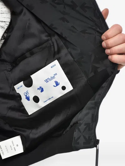 Off-white Arrows-jacquard Bomber Jacket In Black