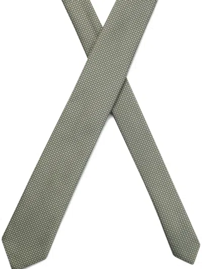 Hugo Boss Patterned Tie In Gray