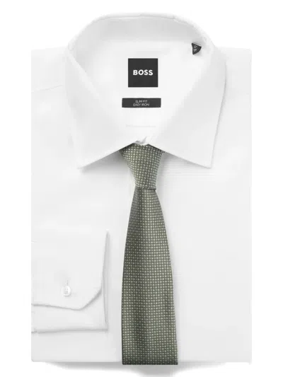 Hugo Boss Patterned Tie In Gray