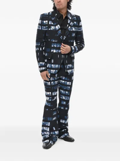 Off-white Windows-print Single-breasted Blazer In Black