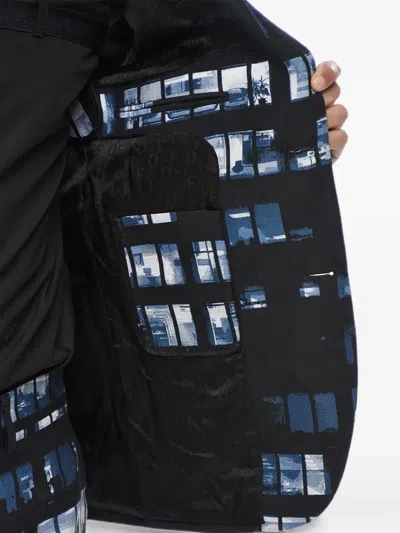 Off-white Windows-print Single-breasted Blazer In Black