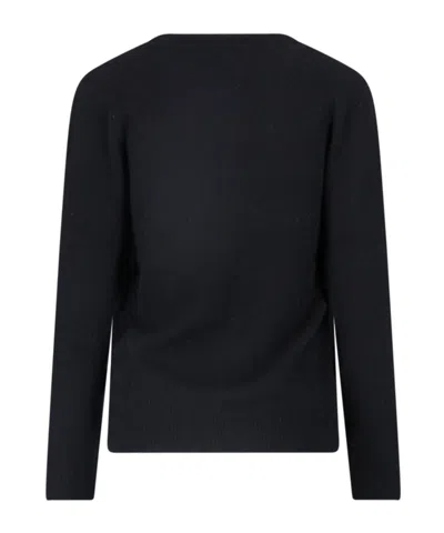 Aspesi V-neck Long-sleeve Knit Top In Black