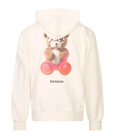 Barrow Keep Going-print Hoodie In White