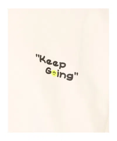 Barrow Keep Going-print Hoodie In White