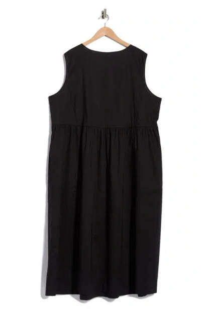 Max Studio Pleated Front Maxi Dress In Black