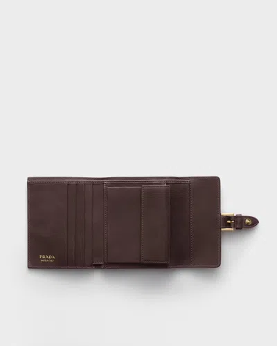 Prada Small Nappa Leather Wallet In Brown