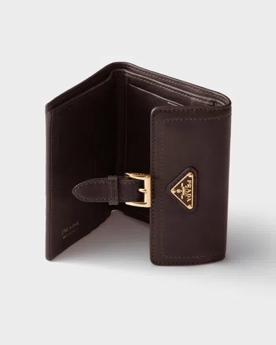 Prada Small Nappa Leather Wallet In Brown