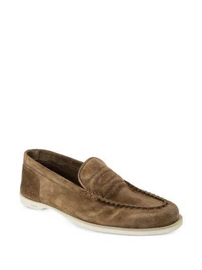 John Lobb Pace Suede Leather Loafers In Multi