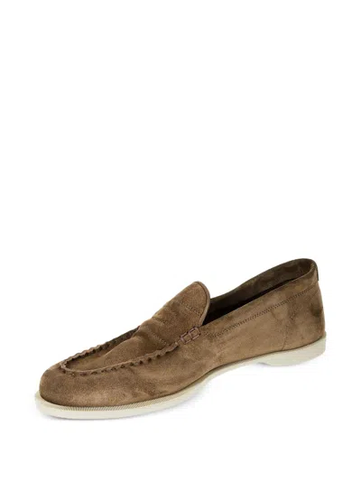 John Lobb Pace Suede Leather Loafers In Multi