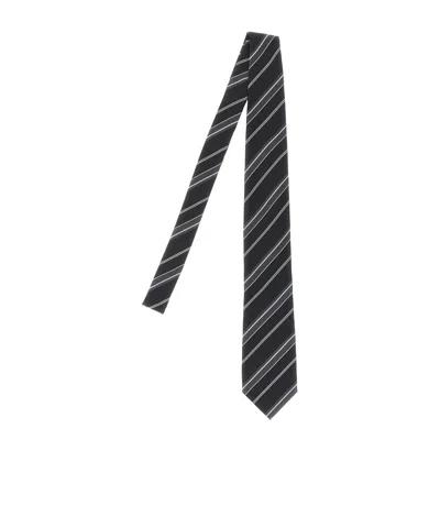Tom Ford Mens Tie Diagonal Stripe Pattern Design In Black