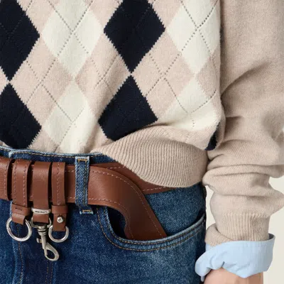 Miu Miu Collared Sweater Long Sleeves Regular Fit In Neutral