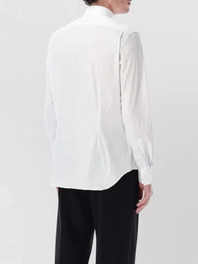 Xacus Ceremony Cotton Poplin French Collar Shirt In White