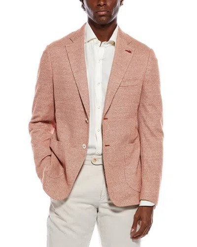 Isaia Linen-blend Jacket In Multi