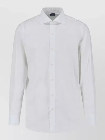Finamore 1925 Timeless White Button-down Shirt With Structured Collar In White