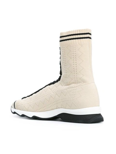 Shop Fendi Hi-top Sneakers - Neutrals