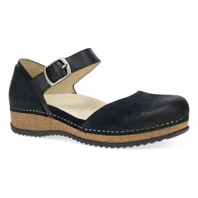 Dansko Mae Ankle Strap Platform Clog In Black