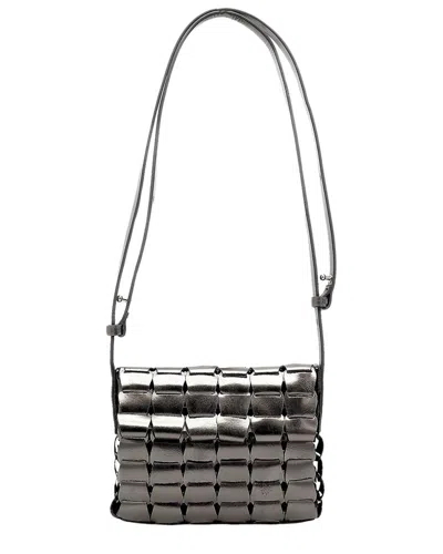 Dragon Diffusion Link Pochette Leather Tote In Silver