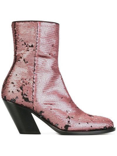 A.f.vandevorst Sequined Ankle Boots - Pink