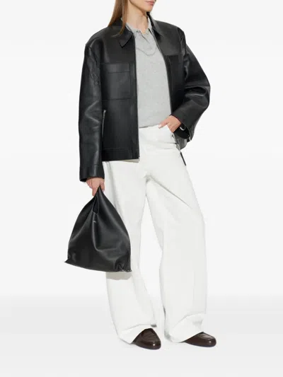 Samsoe & Samsoe Sastevie Leather Jacket In Black