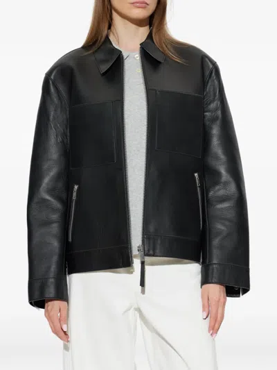Samsoe & Samsoe Sastevie Leather Jacket In Black