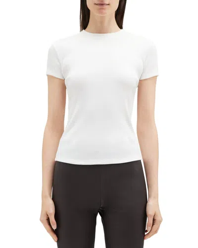 Theory Ribbed Tiny T-shirt In White