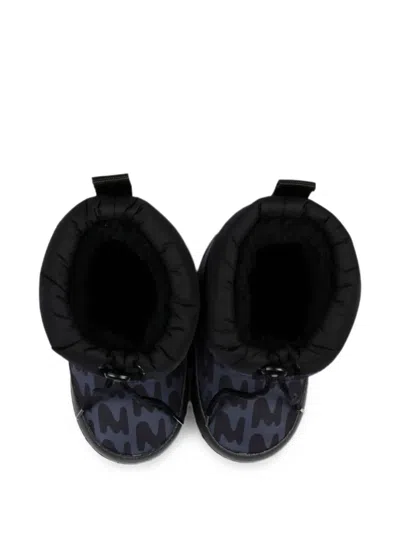 Msgm Monogram-print Drawstring Snow Boots In Multi