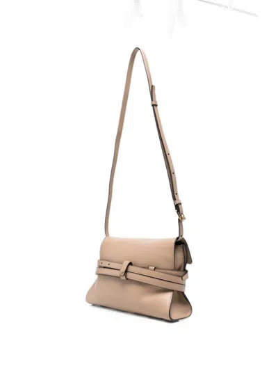 Moschino Belt Detail Rectangular Shoulder Bag In Brown
