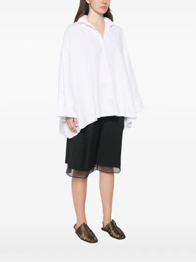 Daniela Gregis Oversized Long-sleeve Blouse In White