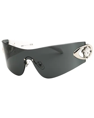 Versace Eclipse 142mm Rimless Wrap Shield Sunglasses In Multi