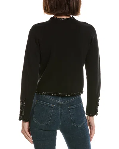 Frame Bead-embellished Wool-blend Jacket In Black