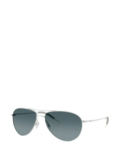 Oliver Peoples Benedict Pilot-frame Sunglasses In Silver