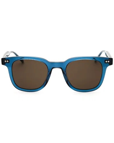 Tommy Hilfiger Rectangular Plastic Men's Sunglasses In Blue