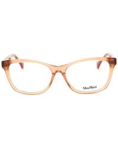 Max Mara Ladies Brown Rectangular Eyeglass Frames Mm5032 In Brown