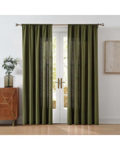 Cannon Solid Cotton Percale Window Curtain Pair