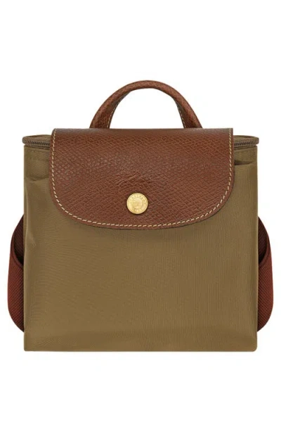 Longchamp Medium Le Pliage Backpack In Olive