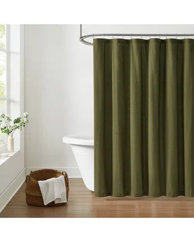 Brooklyn Loom Solid Cotton Percale Shower Curtain